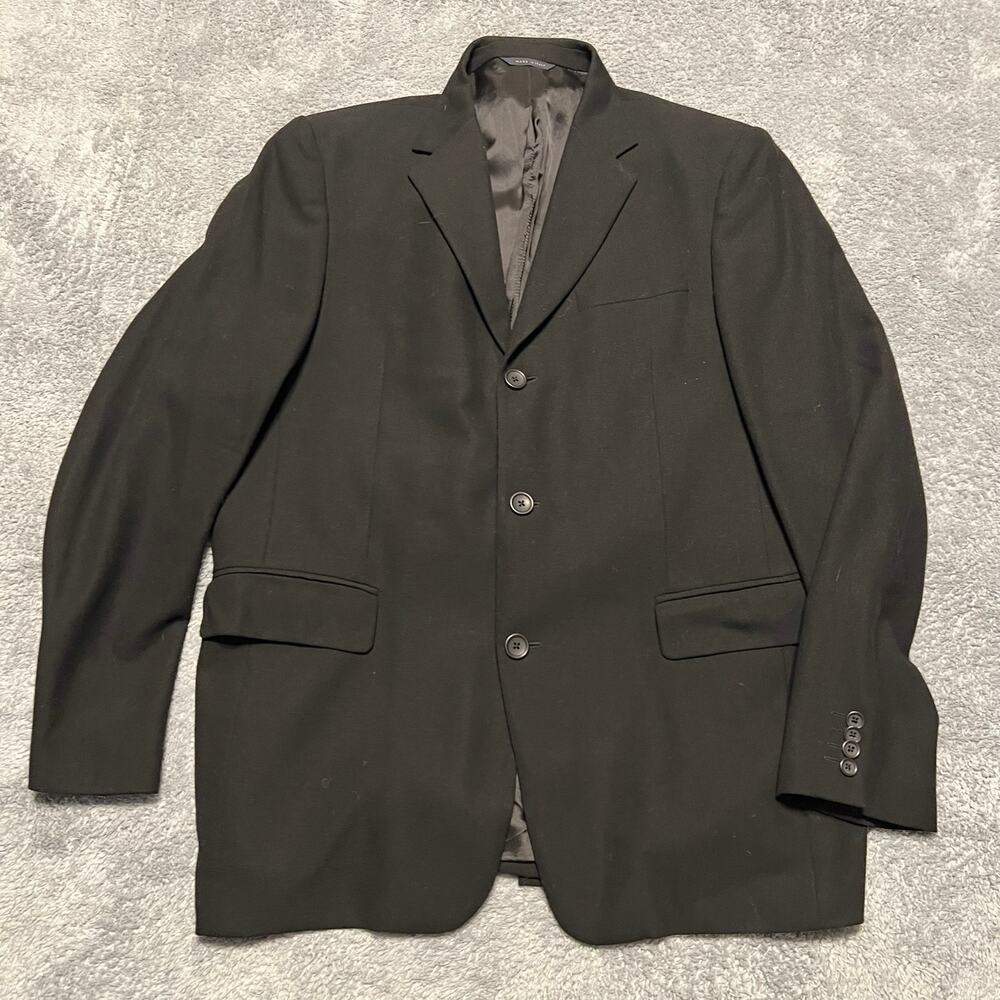 Banana Republic Blazer Mens 44R Sport Coat 3 Button Jacket Suit Black Coat
